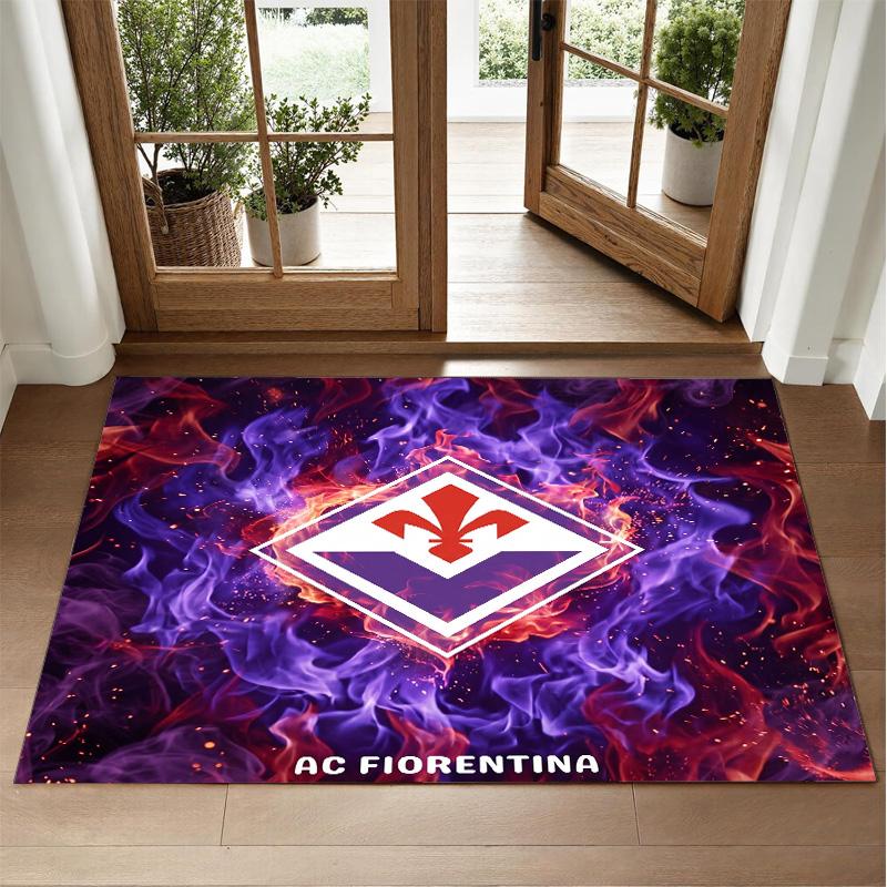 Fiorentina FC Design Crystal Velvet Rug Soft Decorative Mat for Bedroom Entrance