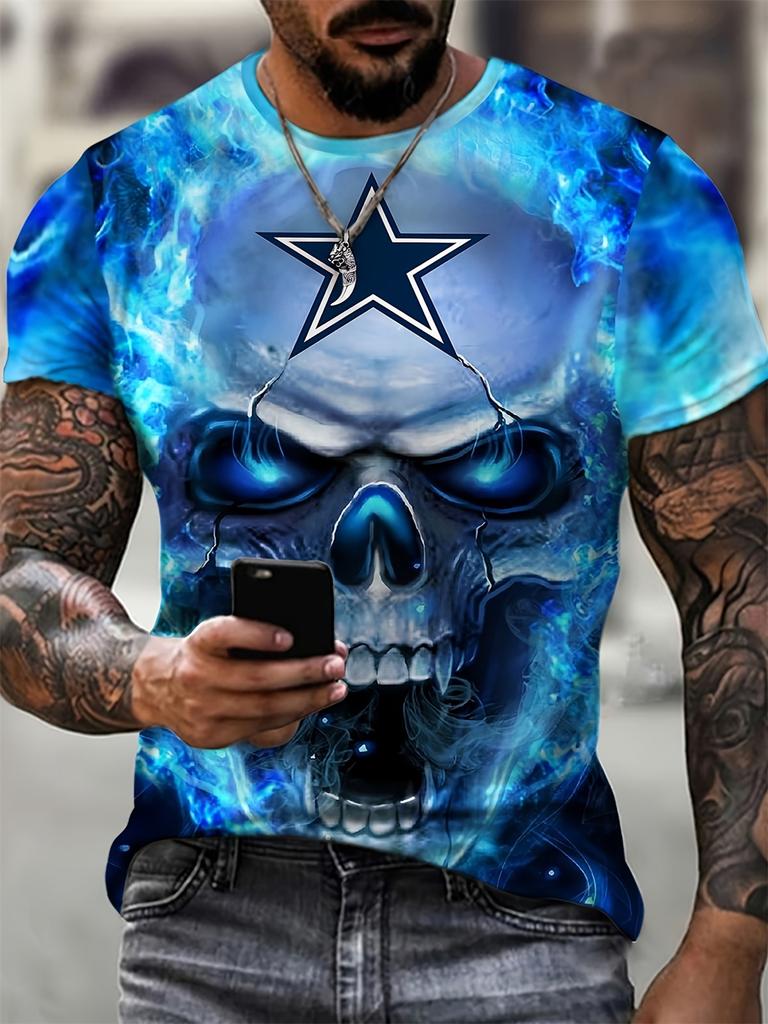 Unisex's Clothing Skeleton Graphic Print T-shirt Oversized T Shirt Unisex Summer Spring Oversized Punk Style Short Sleeve Outdoor Top