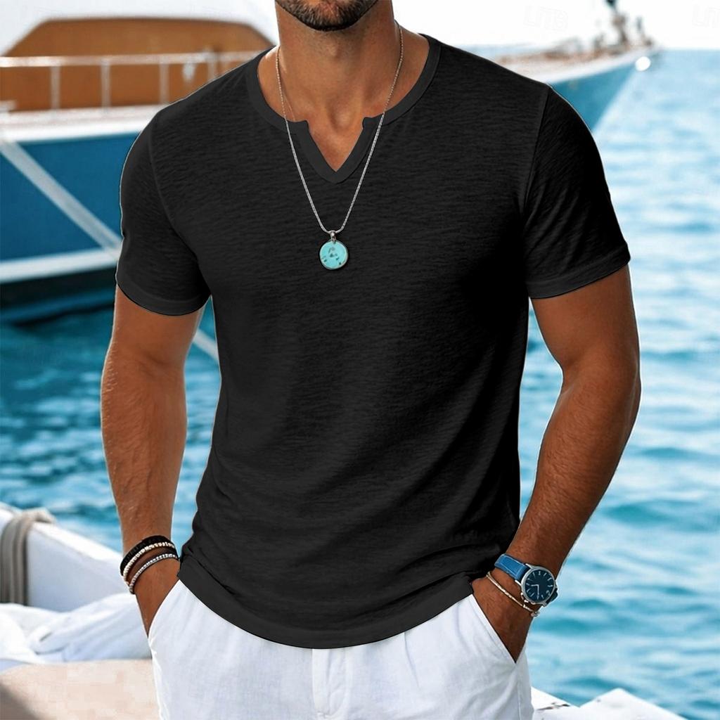 Men's Short-sleeved Color Casual Daily Outdoor Top T-shirt