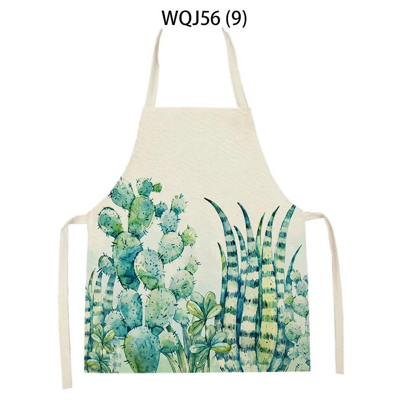Cactus Pattern Home Cleaning Kitchen Aprons Plant Flowers Adult Kids Waist Bib Baking Accessories Cleaning Antifouling Apron