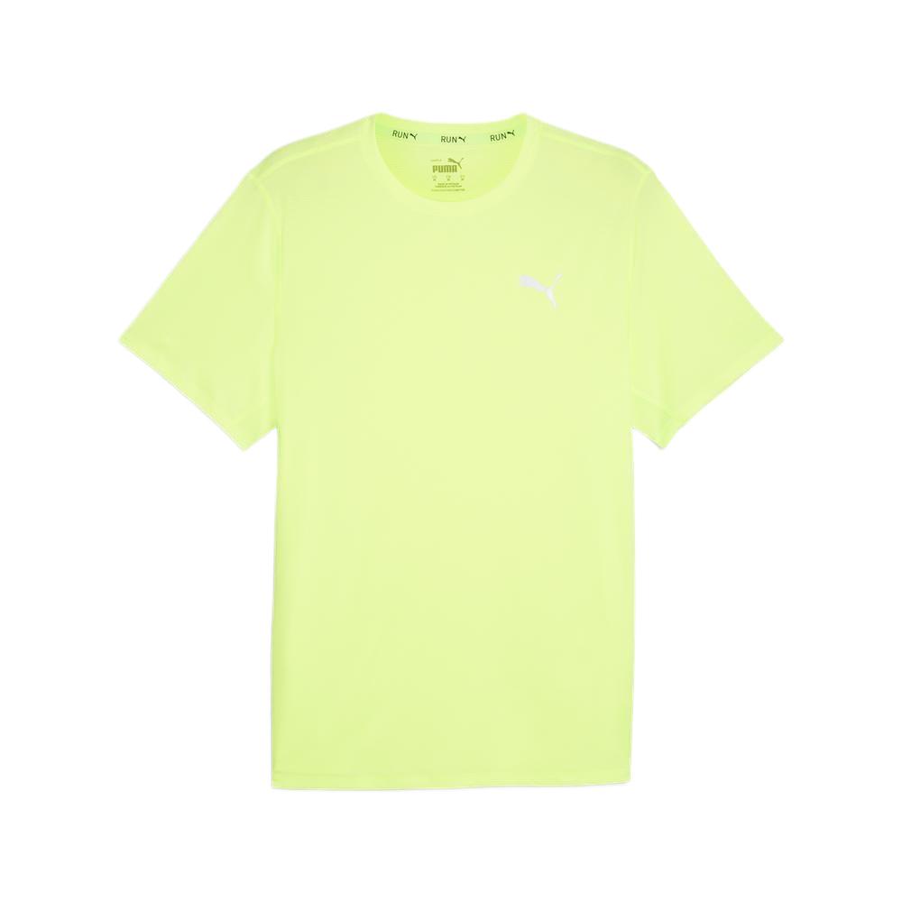 Puma Run Favorite Velocity Solid Color Fashion Versatile Soft Skin-Friendly Short Sleeve T-Shirt Men Tops Lemon-Green 525058-34 XS