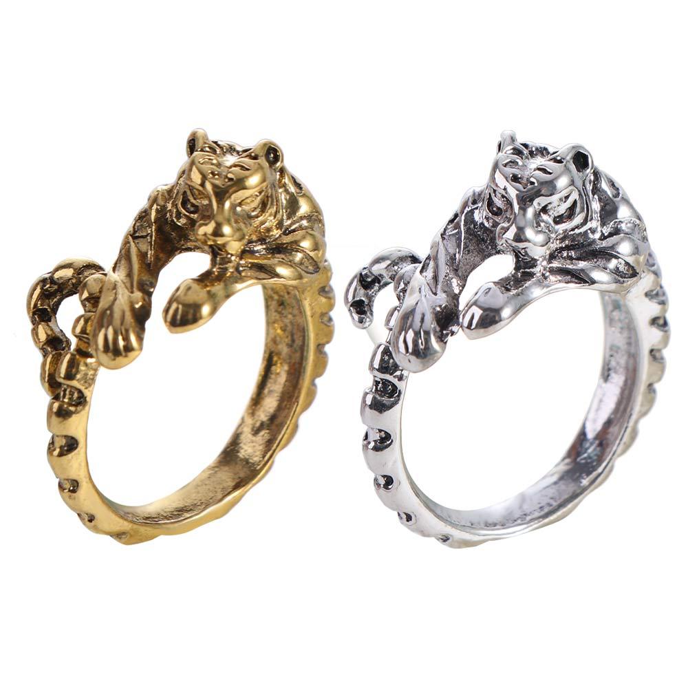 Ancient Gold Silver Animal Style Ring Adjustable Opening Ring  Jewelry Accessories