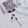 Y2K Handmade Mobile Phone Chain Charms Strap Gothic Dark Style Demon Bat Wings Syringe Heart Lock Cool Girl Pendant Gift