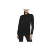 Solid Color Stand Collar Zip Sports Long Sleeve Jacket Women Jackets Black CU9664-010