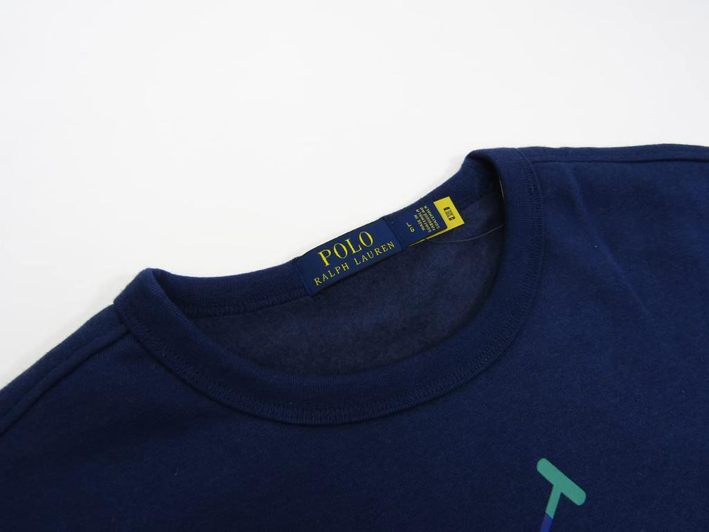 Polo Ralph Lauren Big Pony Print Crew Neck Pullover Men's Sweatshirt, 0102935-S-NAVY [Used]