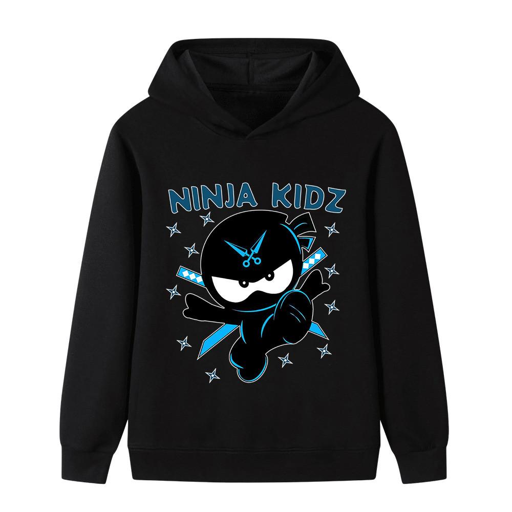 B1176 Multi-color Kids Boys Girls NINJA KIDZ Printed Casual Long Sleeves Hoodie 100cm