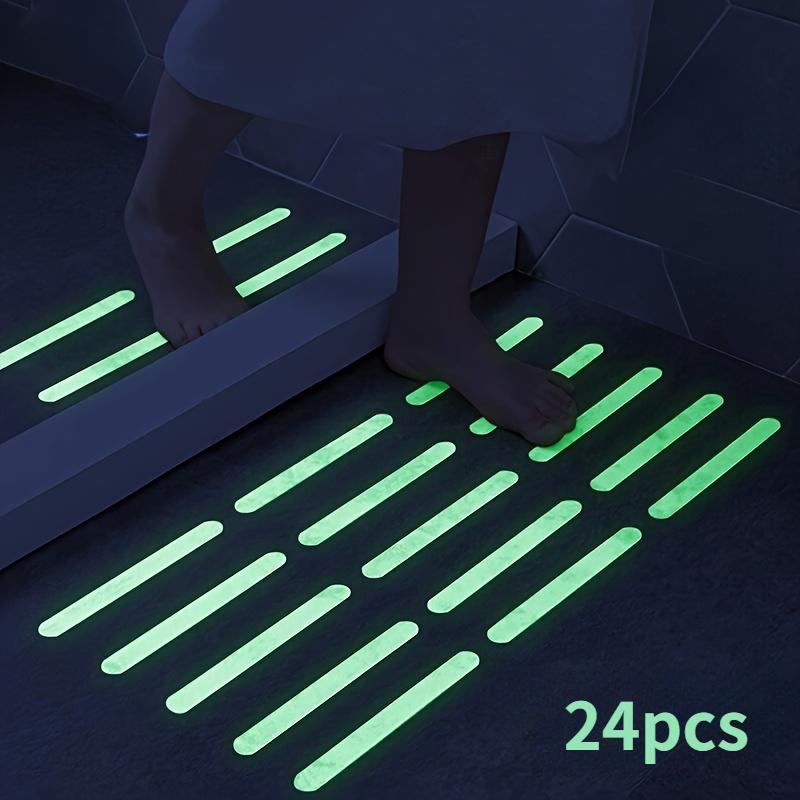 24 Pcs Luminous Anti Slip Bath Stickers Glow In The Dark Shower Stairs Grip Treads
