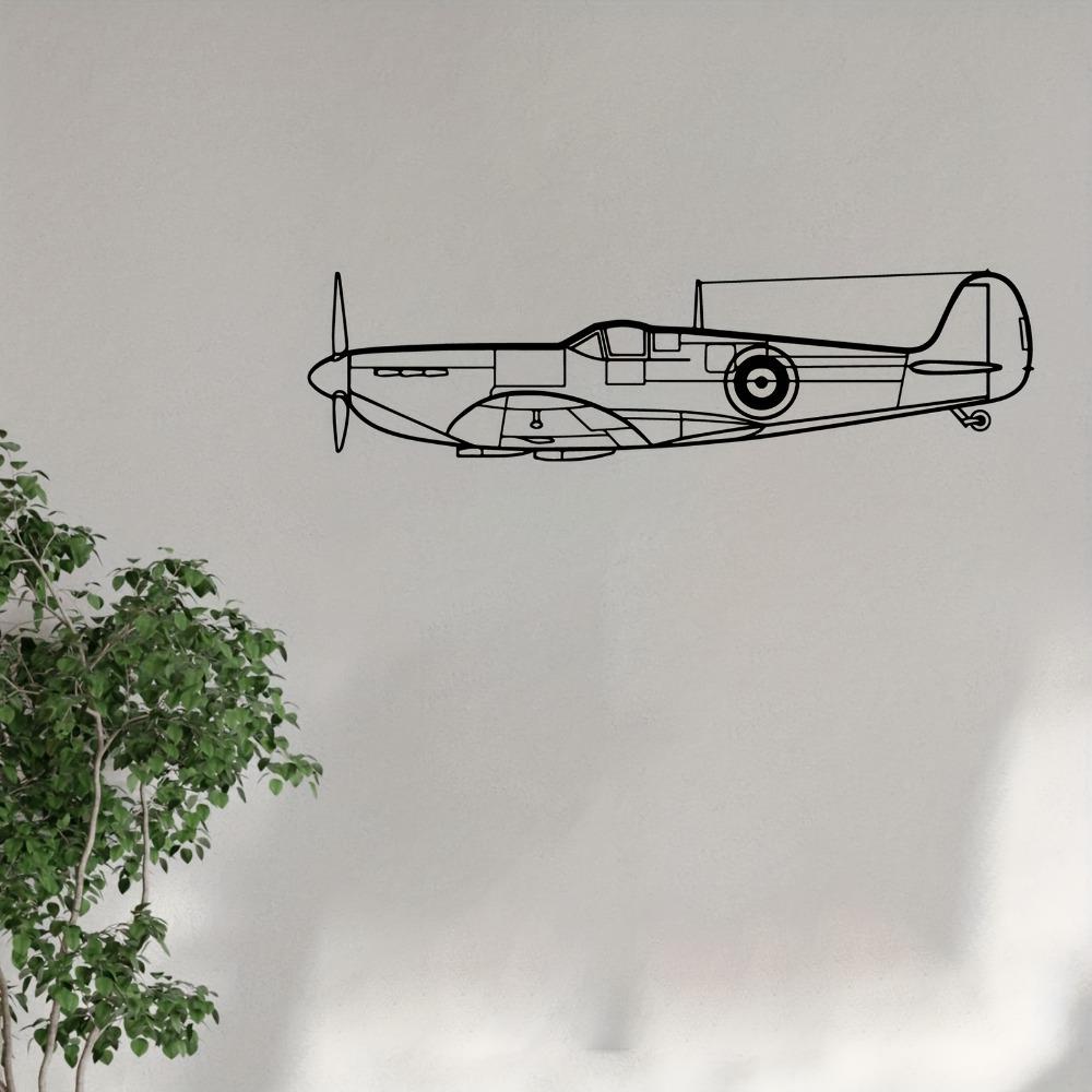 Vintage Metal Airplane Wall Art Weatherproof Iron Sculpture Garage Garden Fence Decor Aviation Enthusiast Gift Two Sizes Available