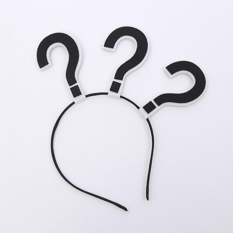 Diadema Creativa de Festival de Dibujos Animados: Diseño divertido de signo de interrogación y exclamación