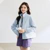 TERRE BLEUE Women's Loose Fit Stand-Collar Jacket