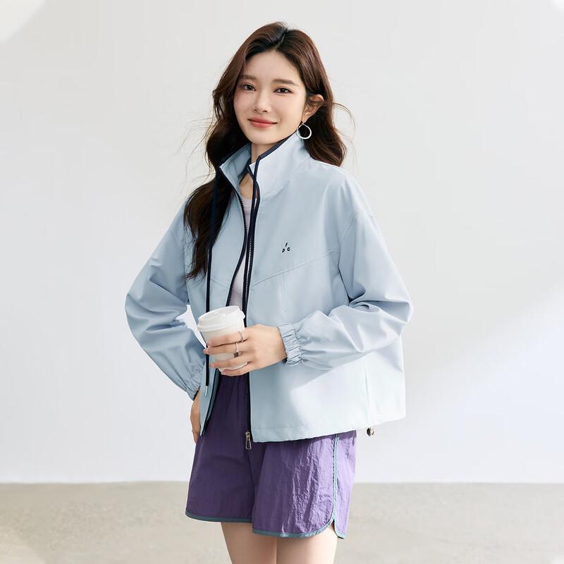 TERRE BLEUE Women's Loose Fit Stand-Collar Jacket