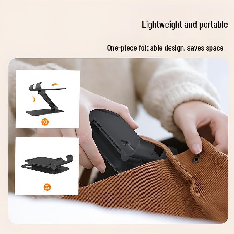 Multi-Functional Foldable All-Metal Desktop Phone Holder for Streaming & Online Classes