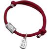 S999 Sterling Silver Wealth Bracelet: Retro Pure Silver Lucky Handwoven Red Rope for Couples