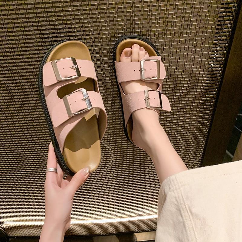 Fashion 2025 Women Flat Casual Slippers Ladies' Casual Simple Hasp Flat Base Slippers Large Size Comfortable Non-slip Women Slippers