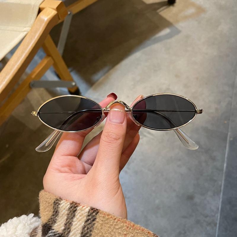 New Unisex Retro Small Frame Oval Sunglasses Fashion Design Sun Glasses Summer Vintage Shades Eyeglasses Women'S Fashion Glasses