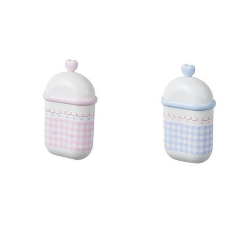 Portable Double Layer Soap Dish With Lid Draining Travel Size Cute Cotton Swab Box Student Friendly Bathroom Organizer