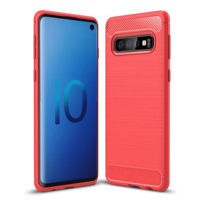 Coque - Samsung - Galaxy S10 - Léger - Antichoc - Silicone TPU - Rouge
