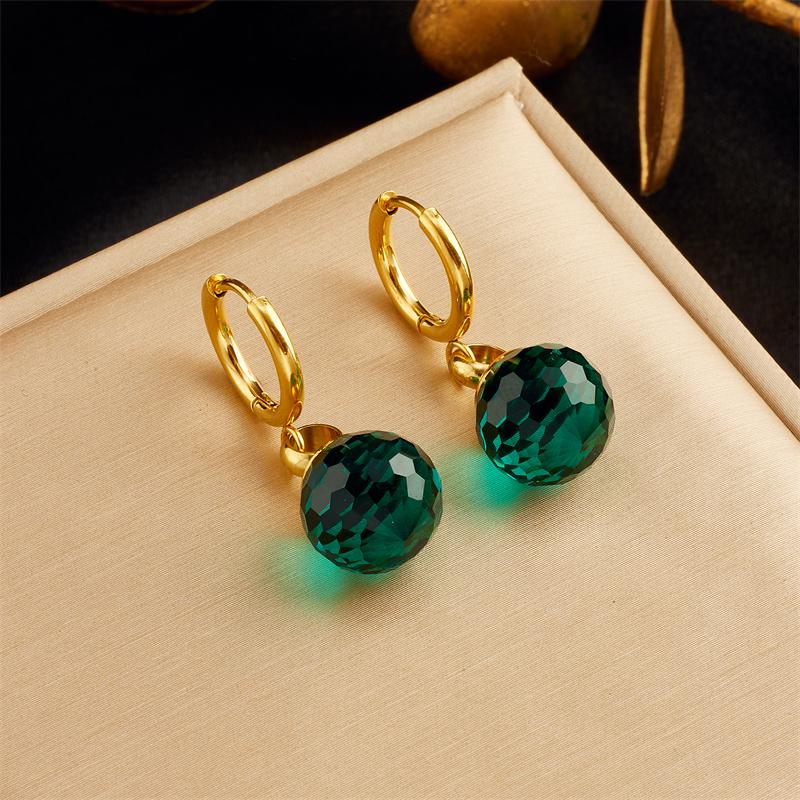 Stainless Steel Geometric Luxury Crystal Earrings For Women Girl New Waterproof Earrings Ear Jewelry Gift