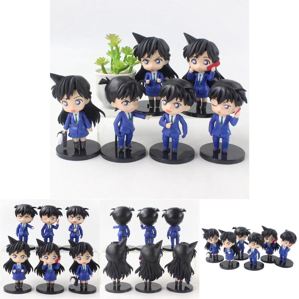 Cute Detective Conan Q Version Figures Set Of 6 Desk Display Cake Topper Home Decoration
