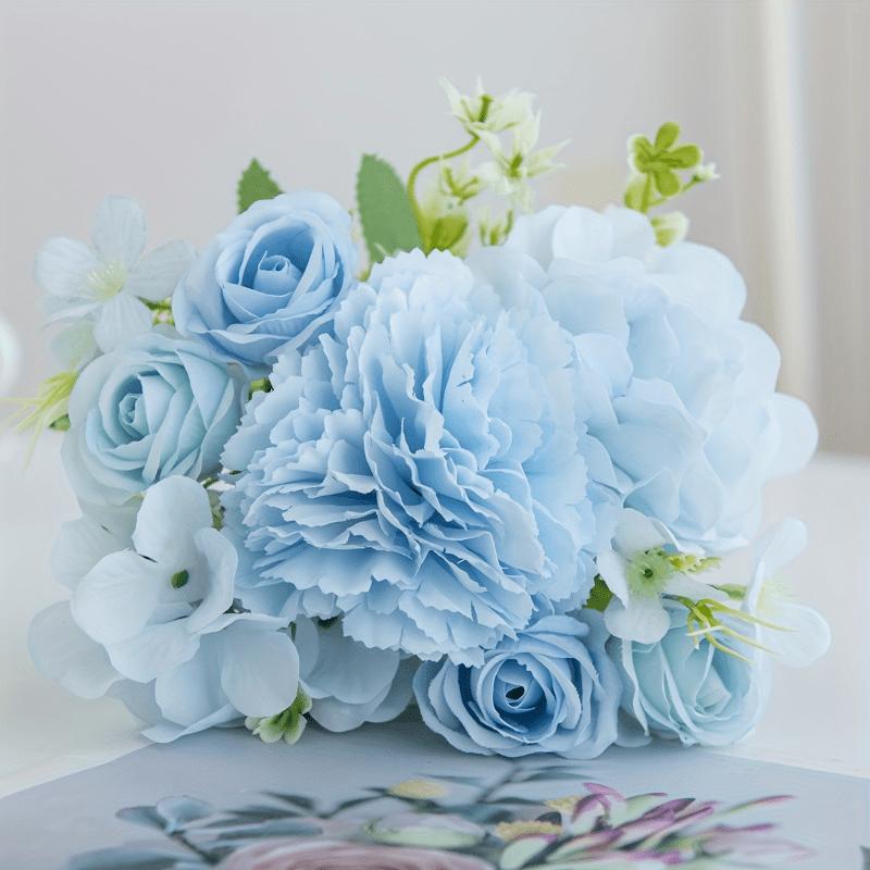 

1pc Outdoor Simulation Carnation Rose, Suitable for Indoor Home and Outdoor Garden Window Decoration синий