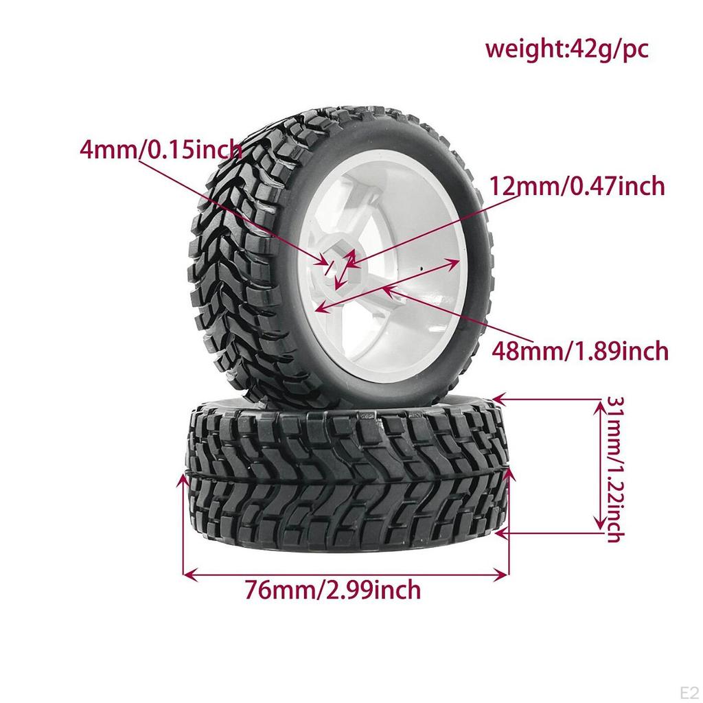 4 Pieces RC Wheel and Tire Easy Installation Professional Fittings Replace Parts Compatible