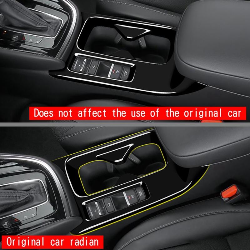 Car Glossy Black Center Console Water Cup Holder Decoration Cover Trim Stickers for Honda HRV HR-V Vezel 2021 2022 LHD