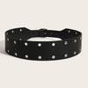 Inspired Faux Punk Leather Belt With Hollow Rivet Decoration For Streetwear