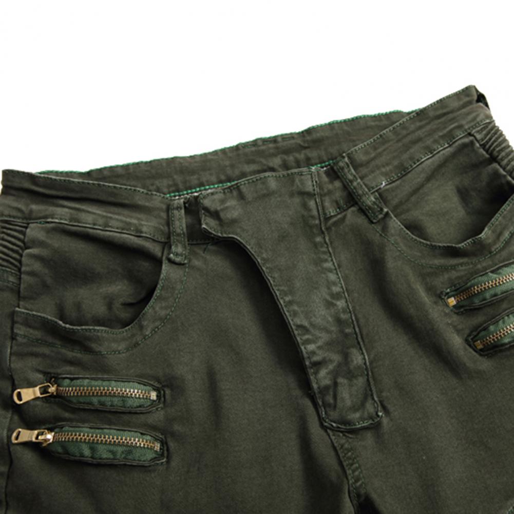 Męskie spodnie cargo motocyklowe z plisami, wieloma kieszeniami, w jednolitym kolorze, o kroju slim fit, streetwear, hip-hop, ze średnim stanem, spodnie ołówkowe, spodnie motocyklowe