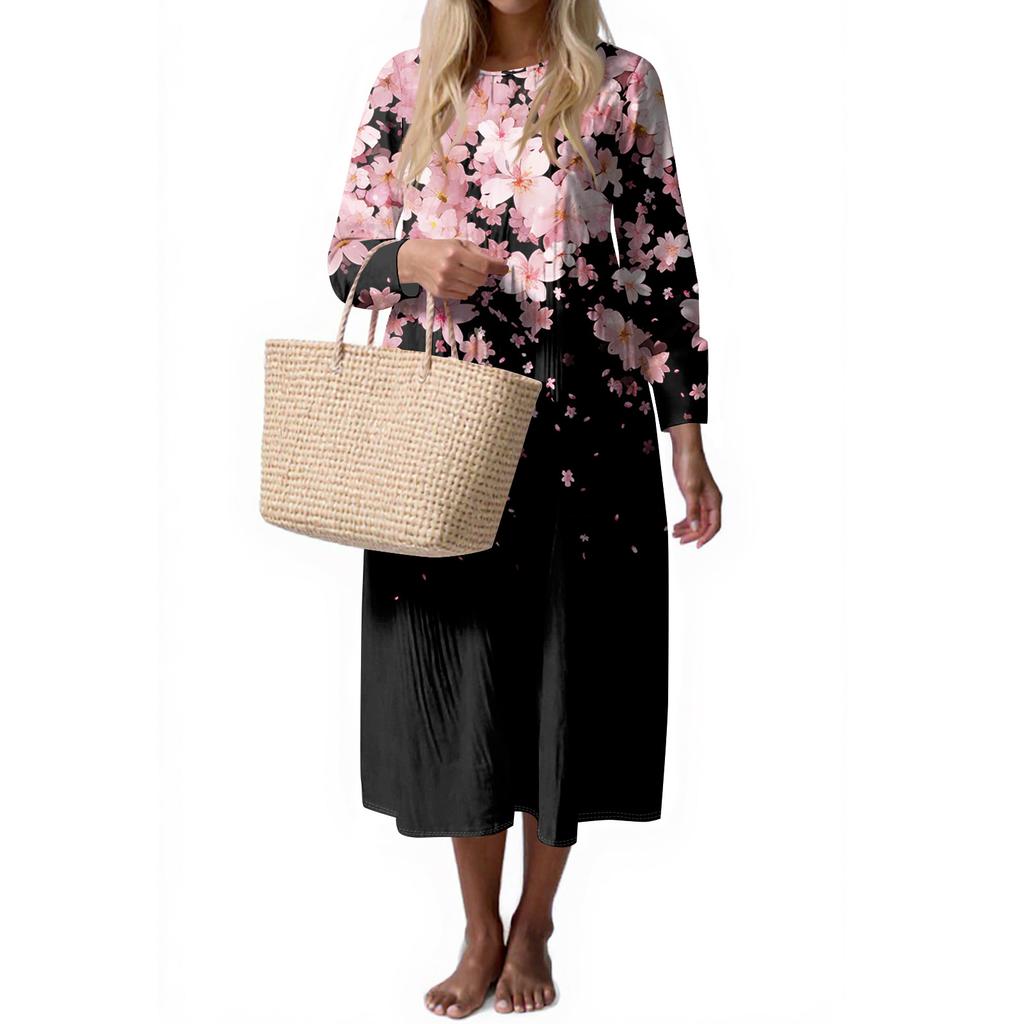Women's Fashion Casual Sleeveless Round Neck Color Elegant Temperament Dress