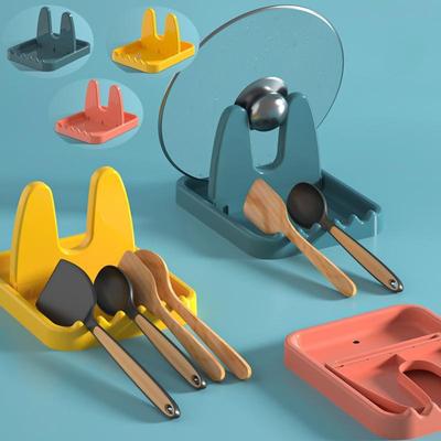 Storage Holder Spoon Rest Pot Lid Holder Removable Pot Cover Holder Utensil Rest Organizer Storage Kitchen Tool