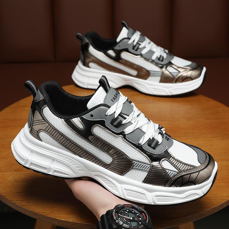 Latest Running Men's Shoes 2024 Korean Edition High Quality Mesh Breathable Non slip Thick Bottom Casual Sports Shoes sneakers
