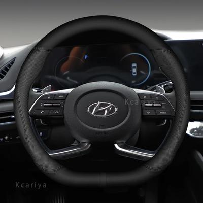 Car Steering Wheel Covers 38cm For Hyundai I30 Creta Tucson Ix35 Solaris Elantra Santa Fe Kona I40 Palisade Auto Accessories
