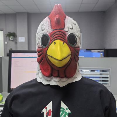 Mască de Față Completă Cocoș Alb Cosplay Richard Cocoș Amuzant Cap de Animal Recuzită pentru Jocul Hotline Miami Costum Accesoriu Pui Nebun