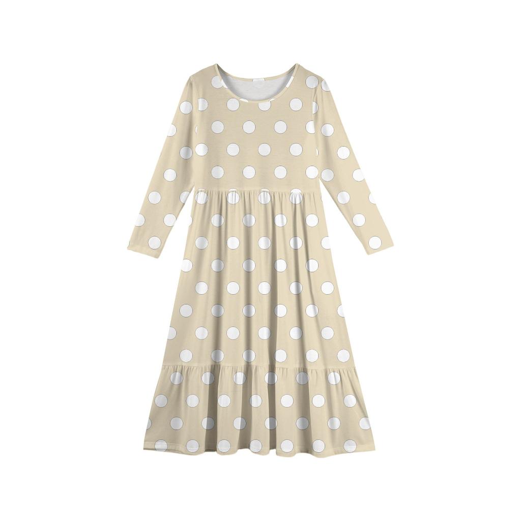Girls' Maxi Dress Casual Holiday Dresses - Long Sleeve Dress With Pockets For 4-14Y