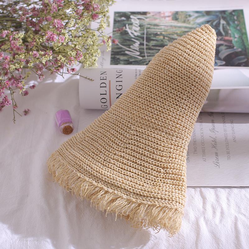 Xue Li Women's Korean Wide-Brim Straw Hat - Breathable, Raw Edge, Sun Protection for Summer and Beach