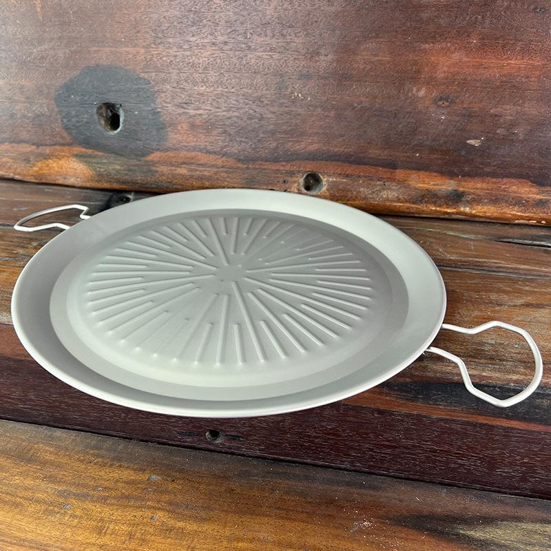 

Открытый противень для выпечки со складной ручкой из чистого титана Противень для пикника для кемпинга Портативный противень двойного назначения 30.8cm