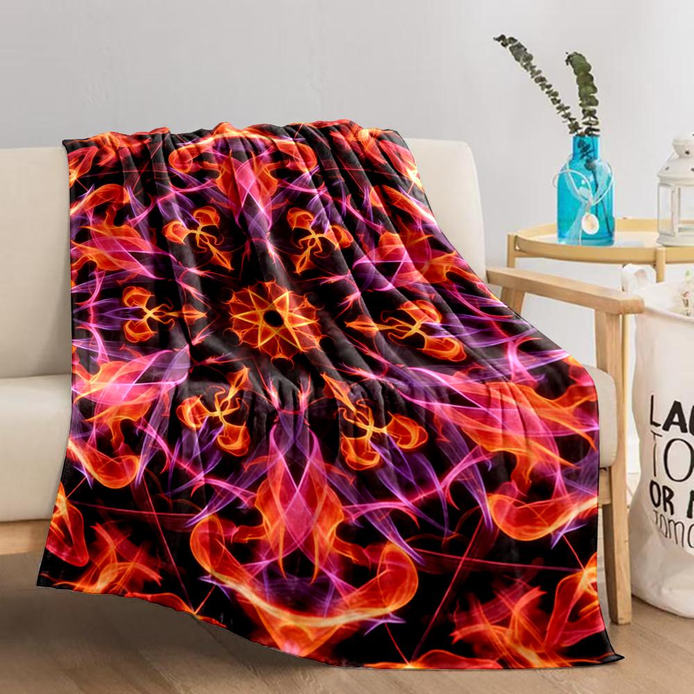 Abstract Fire and Smoke Pattern Blanket - Colorful Design Blanket, Suitable for Use In the Bedroom, Living Room, On the Sofa