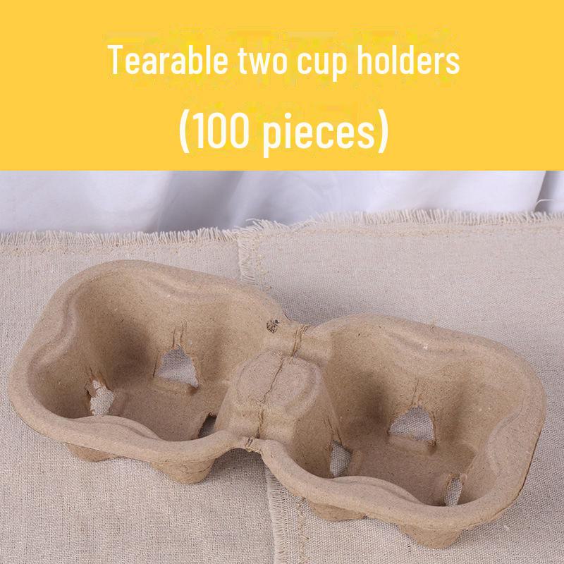 Enhanced Milk Tea Cup Holder: Tearable Into 2 or 4 Sections, Perfect for Beverages and Pulp.
