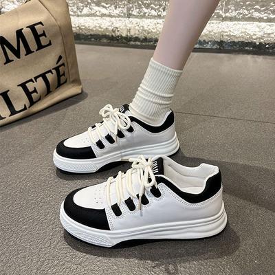 Little White Shoes Women's Spring 2025 New Breathable Versatile Lace-up Sports and Leisure Shoes Platform Fashion Board Shoes