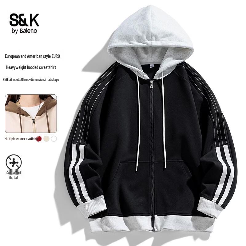 Baleno S&K Series Unisex Colorblock Hooded Cardigan 2XL