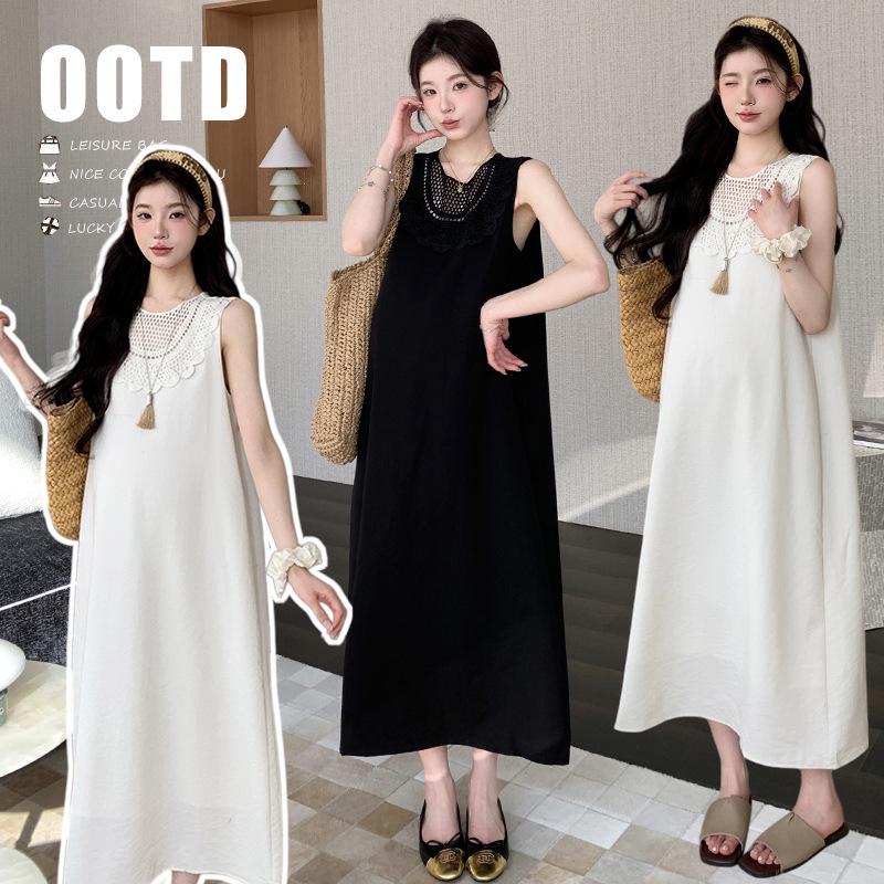 2026 Summer Maternity Sleeveless Slimming Dress for Pregnant Mothers 2XL