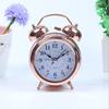 European 3-inch Metal Electroplated Gold Alarm Clock Night Light Creative Bell Ringing Children's Student Seat Clock