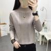Kaschmirpullover, modisch, Herbst und Winter, warme Wolle, weich, langärmelig, Pullover für Damen, dick, locker, elastisch, Rollkragenpullover, Strickoberteil