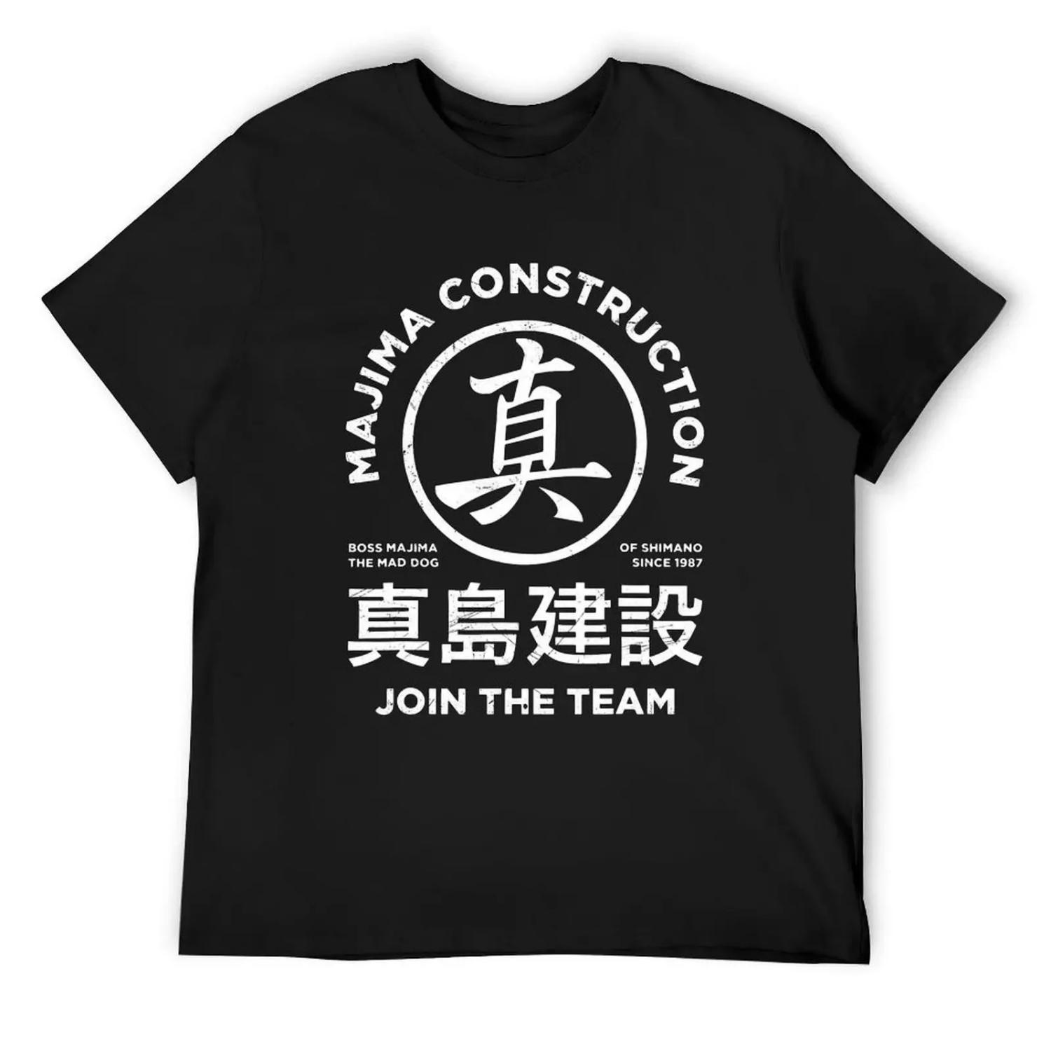 Majima Construction Yakuza Kazuma Kiryu T-Shirt vintage t shirts Louboutins boys animal print mens funny t shirts S