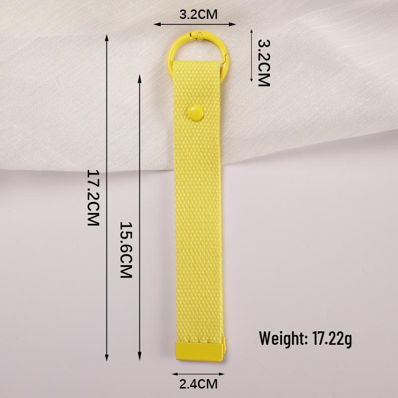 Personalized Pure Cotton Canvas Belt Keychain with Contrast Colors – Handmade INS Style