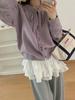 Women's Lace-Up Solid Knit Cardigan - 2026 Spring/Autumn Casual Loose Sweater Coat.