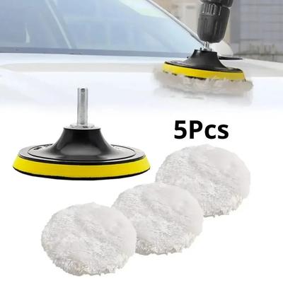 5Pcs 3/4/5 Inch Polishing Kit Car Polishing Pad Car Waxing Sponge Disk Wool Wheel Auto Paint Care Polisher Pads Car Gadget