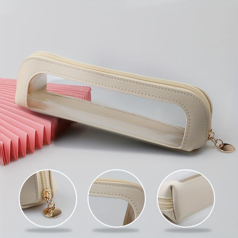 Transparent Makeup Brush Storage Bag, Portable Hand-Held, Easy Design, Large Capacity for Eyebrow Pencils And Eyeshadow Brushes