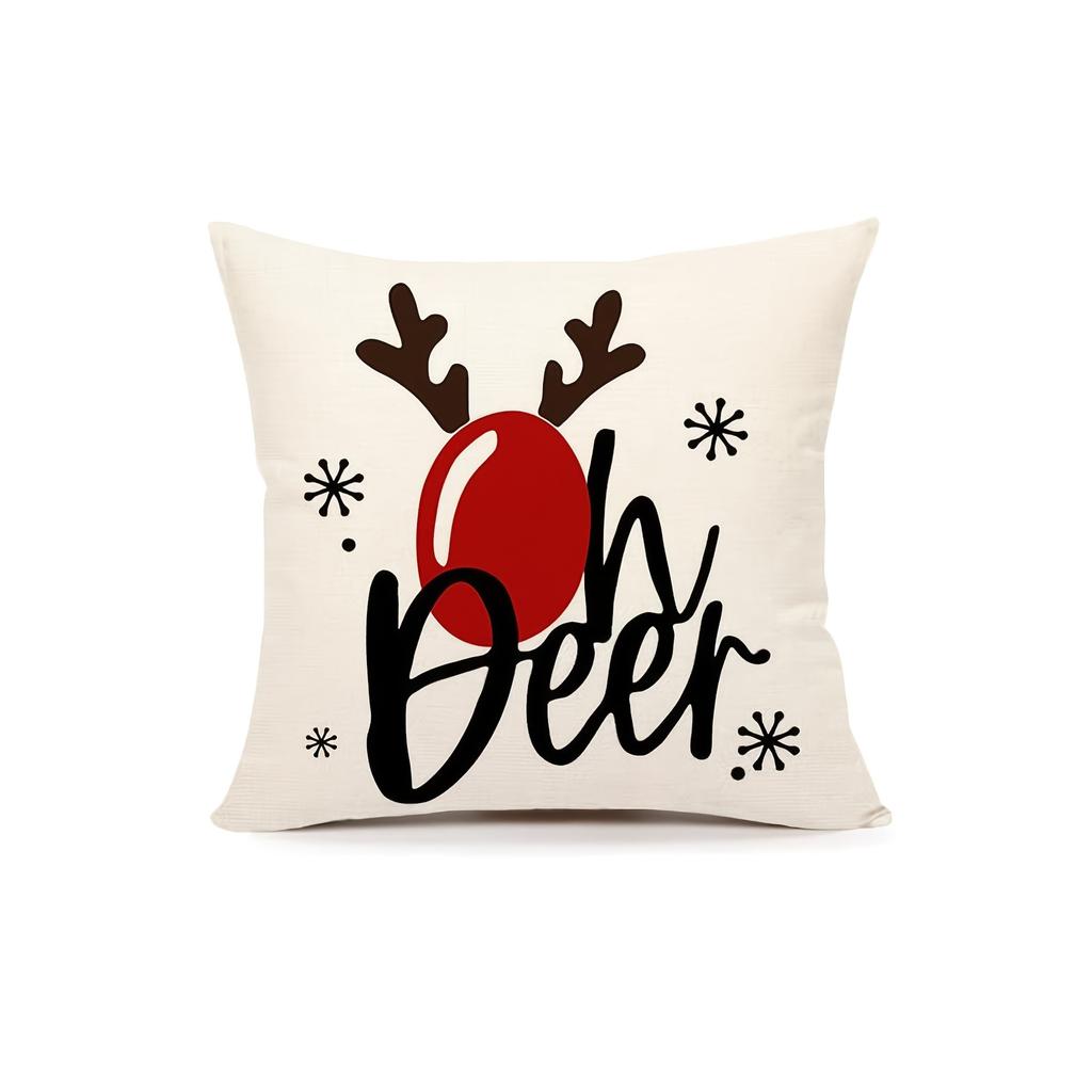 Christmas Pillowcases: Reindeer & Santa Designs - Ho Ho Ho! Sofa bed cushion cover,New Year home decoration