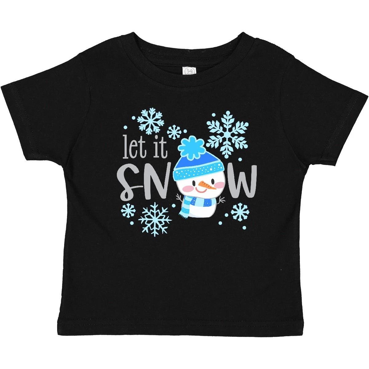 Inktastic Let It Snow- Cute Snowman In Hat And Scarf Baby T-Shirt Christmas Cold 150